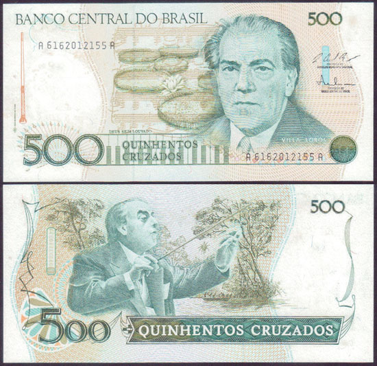 1986 Brazil 500 Cruzeiros (Unc) L001442